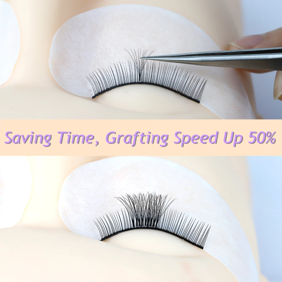 RUJADE Spitze schmale Basis vorgefertigte Fächer Lash 3D/5D/6D/8D/10D/12D Russische Volumen-Wimpernverlängerungen Faux Nerz Kaschmir-Wimpernfächer