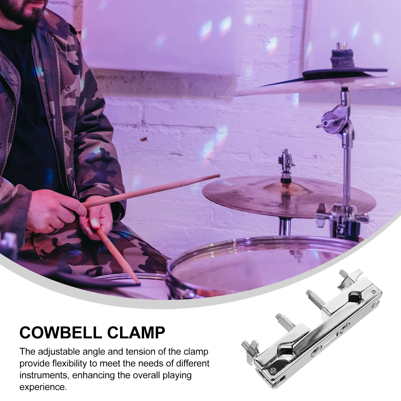 

Cymbal Clamp Adjustable Universal Extension Stand Mount Bracket For Cowbell Drum Set Accessories Cowbell Extension Holder Cymbal
