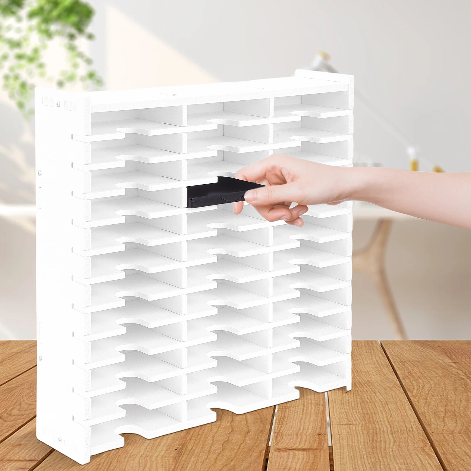

Organizer Desktop Storage Box Boxes Cd Plastic Case Rack White Pvc Album Holder Office