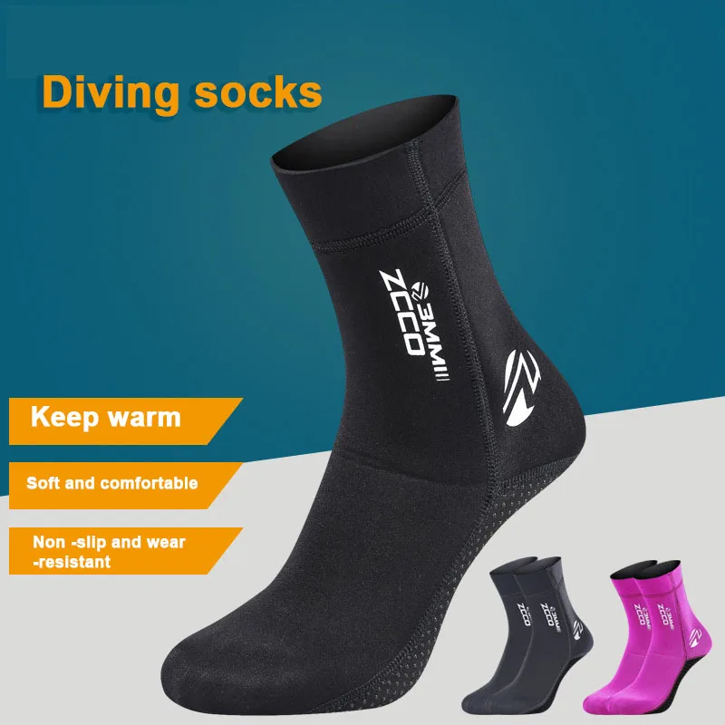 3mm Neoprene Diving Socks Shoes Water Boots Non-slip Beach Boots Wetsuit Shoes Warming Snorkeling Diving Surfing Socks