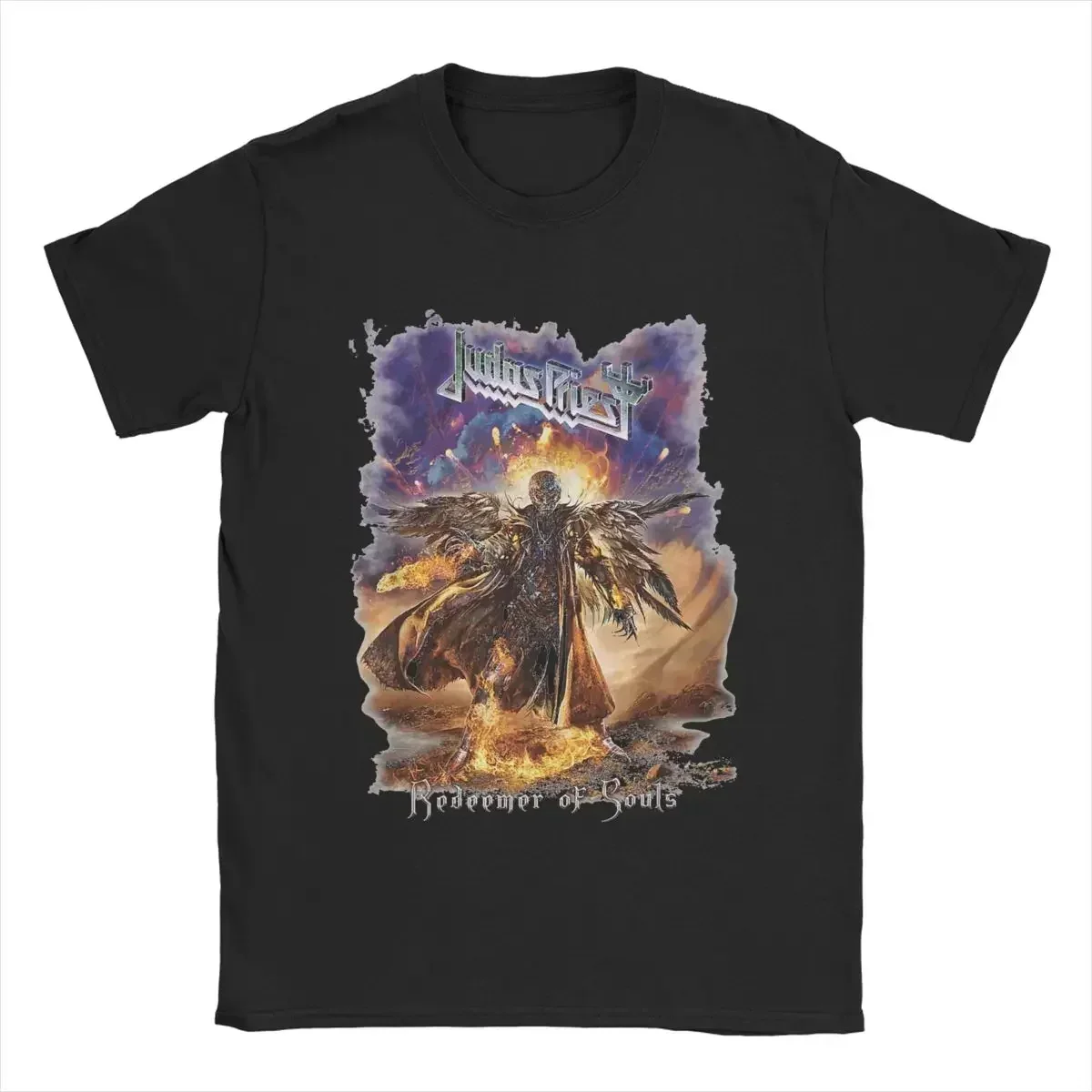 Fashion 100% Cotton Tees Short Sleeve T Shirts Round Collar Clothing Graphic Men's T-Shirt Judas Priest harajuku oversized tops