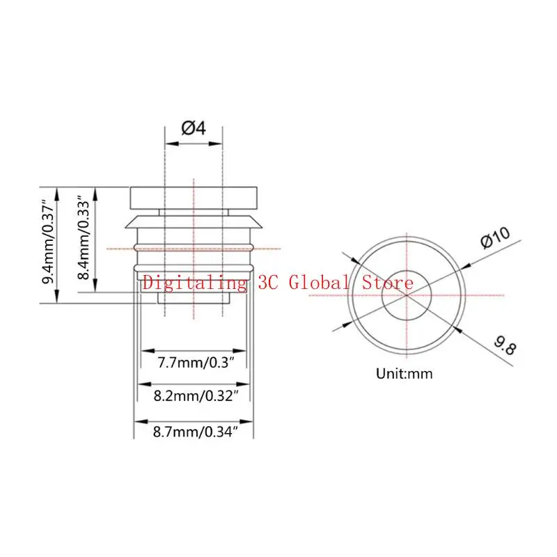 Pneumatic Connector For V6 BP6 2IN1 Nozzle 4 x 2 PTFE Feeding Tube Printer