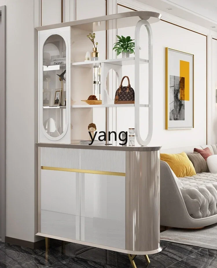 LTT light luxury living room, entrance cabinet, double-sided screen cabinet, front door, wine cabinet against the wall