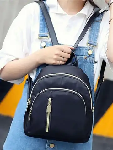 Women's Multi-Function Fashion Girl Oxford Daypack Travel Cute Mini Backpack Men Shoulder Bag Black Purse Hot