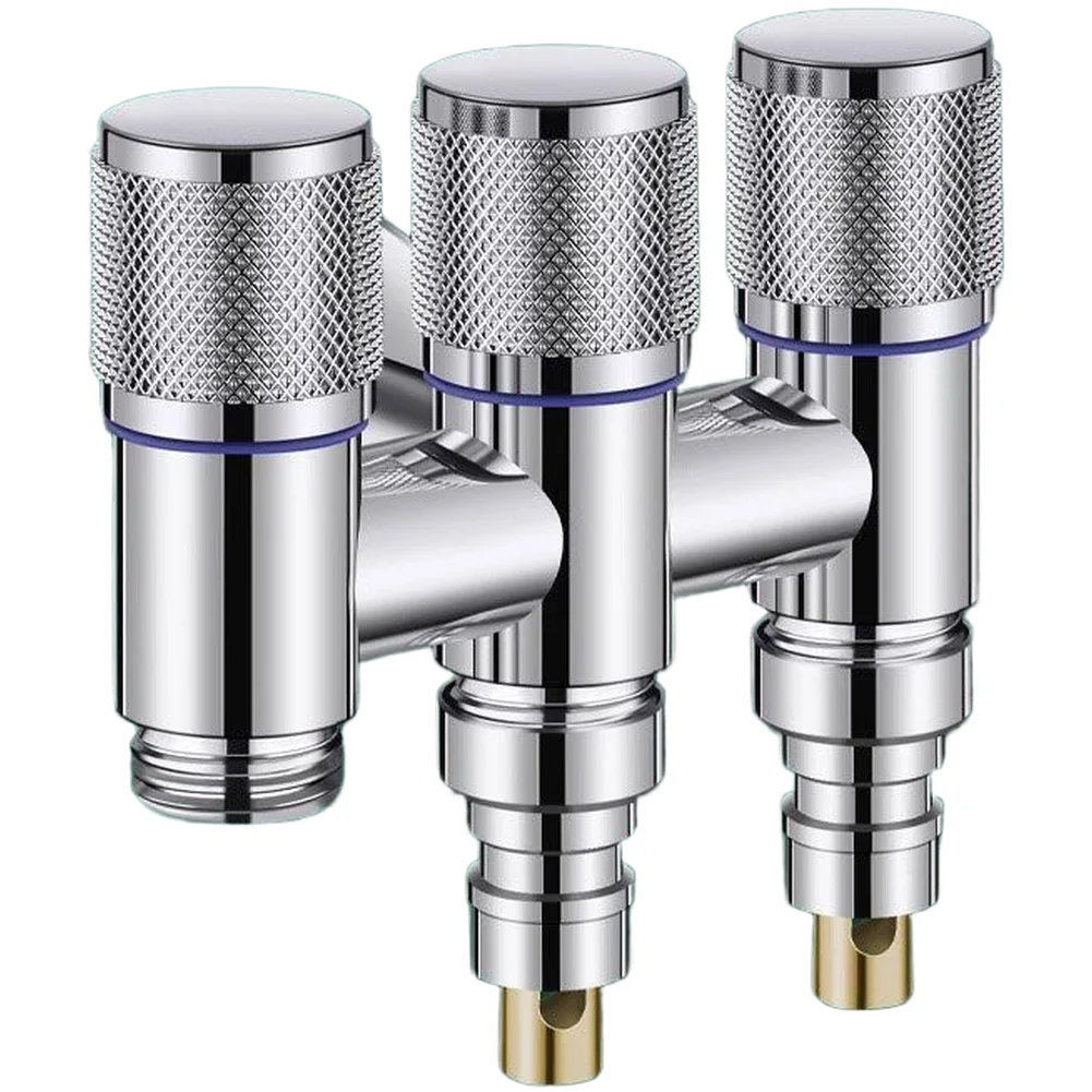Washing Machine Valve Tap Adapter For Laundry Setup One In Three Out Design Threaded Installation Independent Control Switches