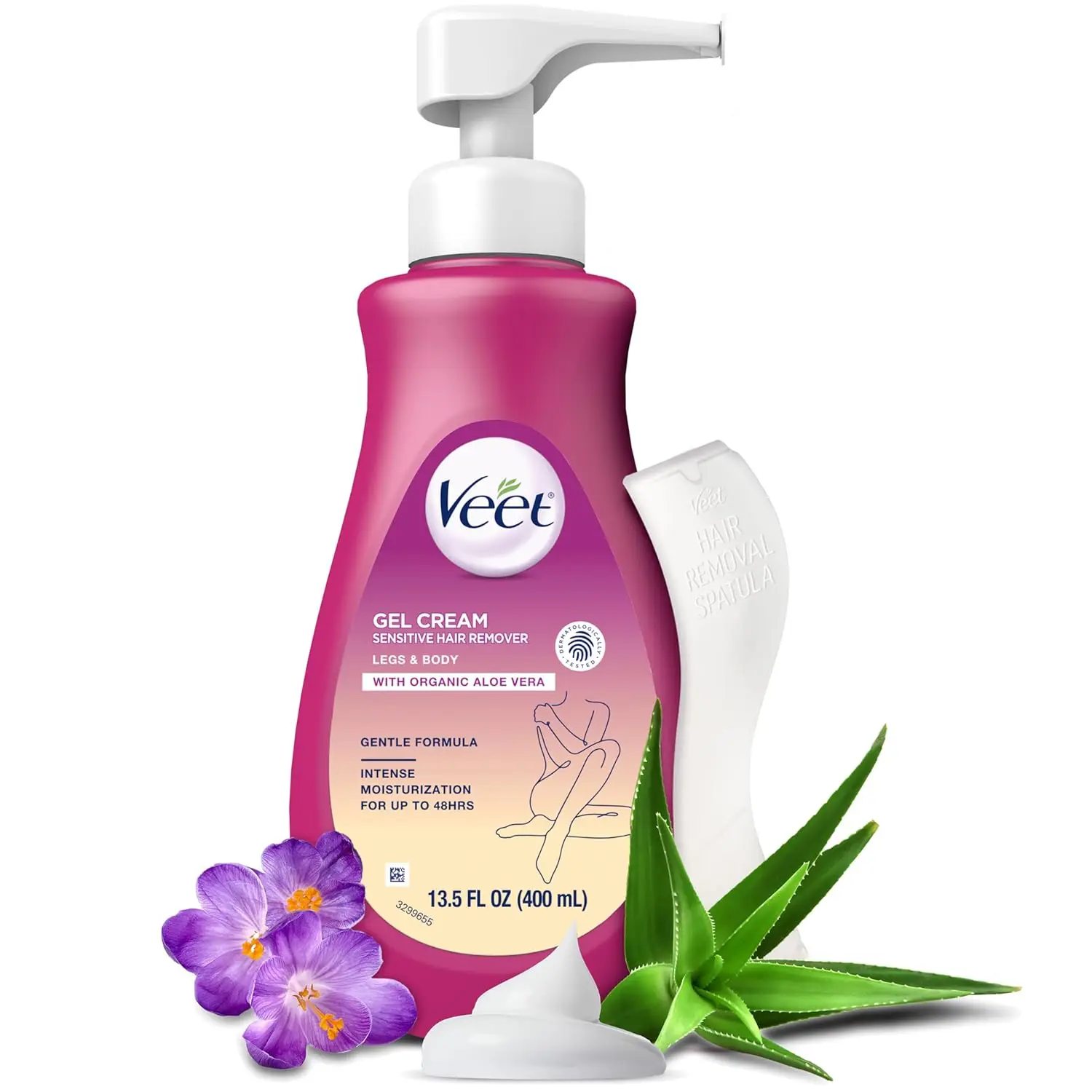 

Крем для депиляции Veet Sensitive Skin для женщин, безболезненный гель для удаления волос в зоне бикини, 13,5 жидких унций