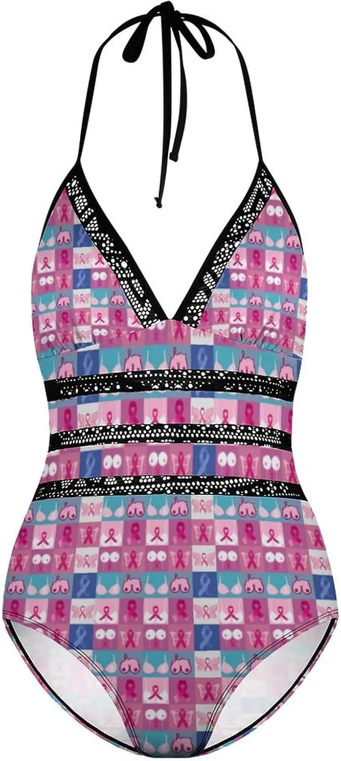 ملابس سباحة نسائية من قطعة واحدة من Luxy Trio، ملابس سباحة بيكيني للتحكم في البطن للنساء برقبة على شكل حرف V