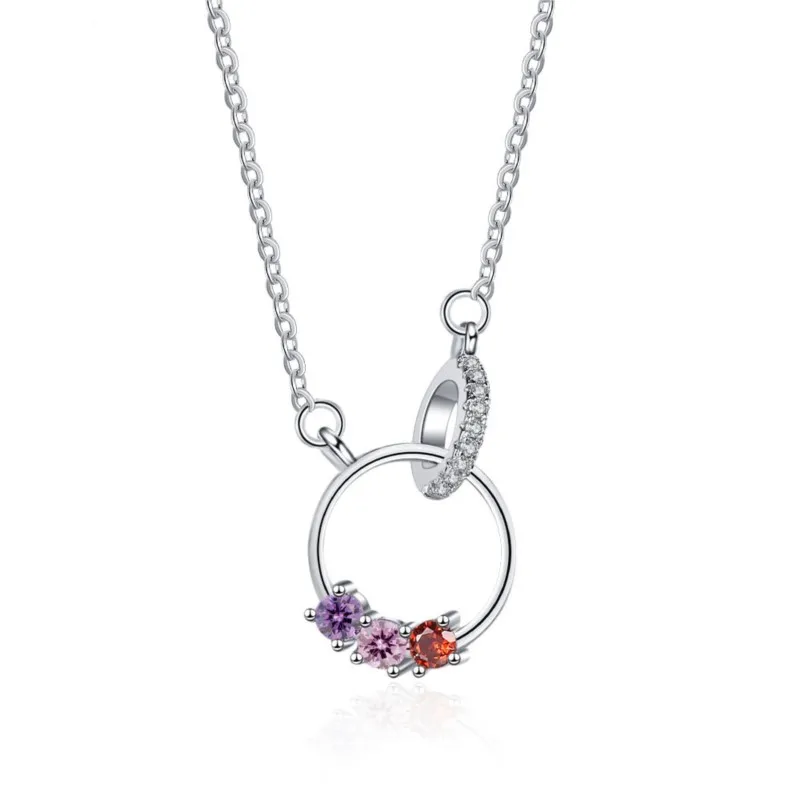 

Модное блестящее красочное ожерелье с кристаллами, оригинальное ожерелье из стерлингового серебра 925, ювелирные изделия, современное женское серебряное ожерелье