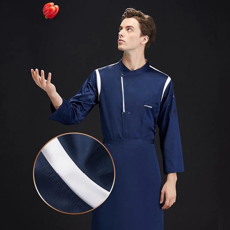 Chemise de chef à manches longues pour hommes, veste de cuisine de restaurant Hot Pot, uniforme de cuisine d'hôtel, vêtements de travail pour femmes Chamonix