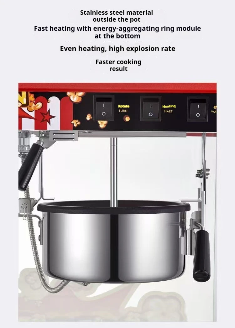 The Commercial Fully Automatic Popcorn Machine Is Suitable for Various Occasions and Is More Stable and Durable.