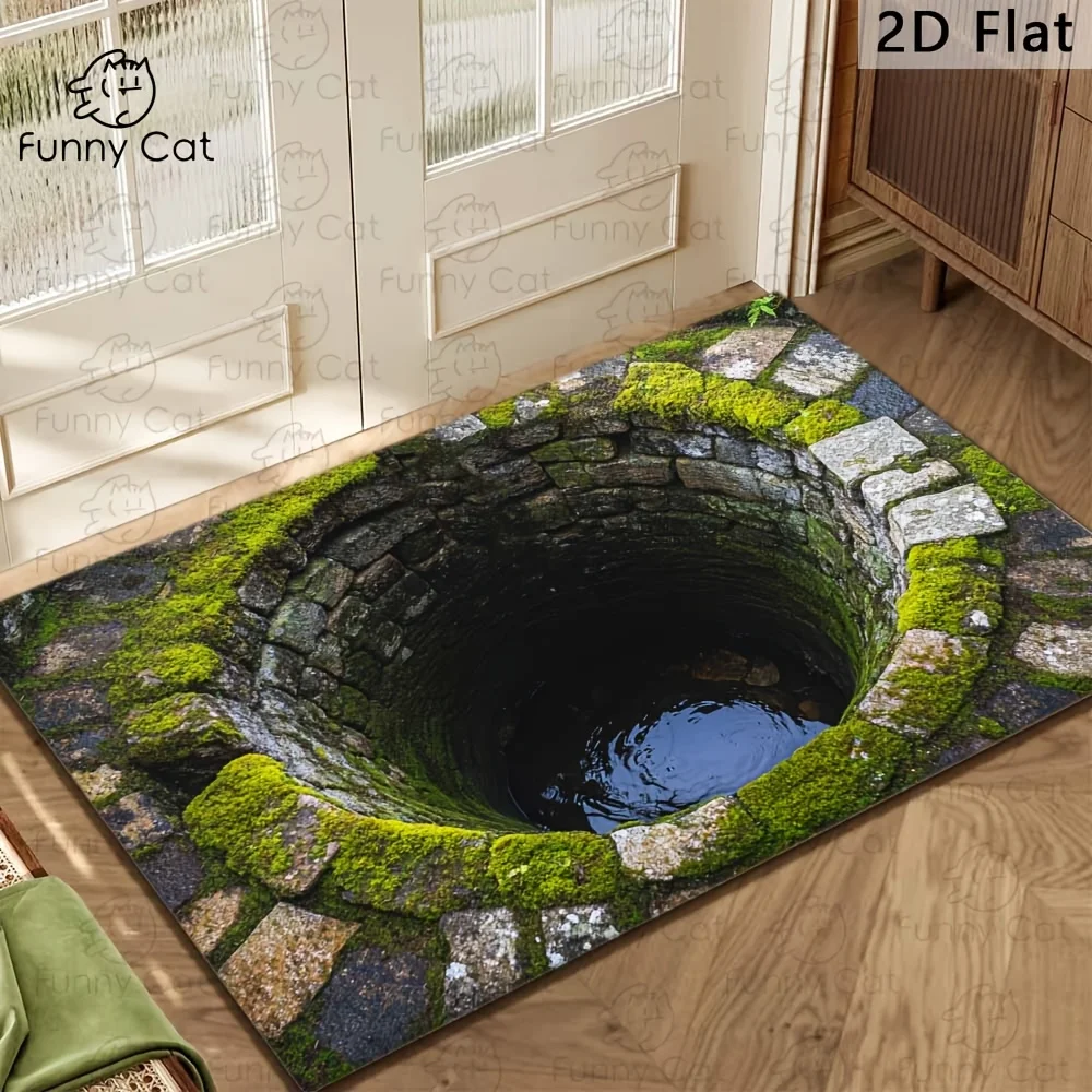 Moss Green Moss Doormat Outdoor Garden Entryway Mat Welcome Rug Bathroom Sponge Mat Absorbent Jungle Forest Decor Door Mat for P