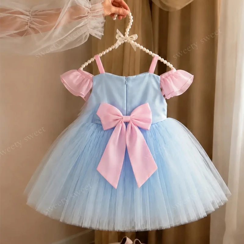 Graceful Flower Girl Dress For Wedding Organza With Embroidery 3d Flower Customized First Christmas Party Summer Children Girls