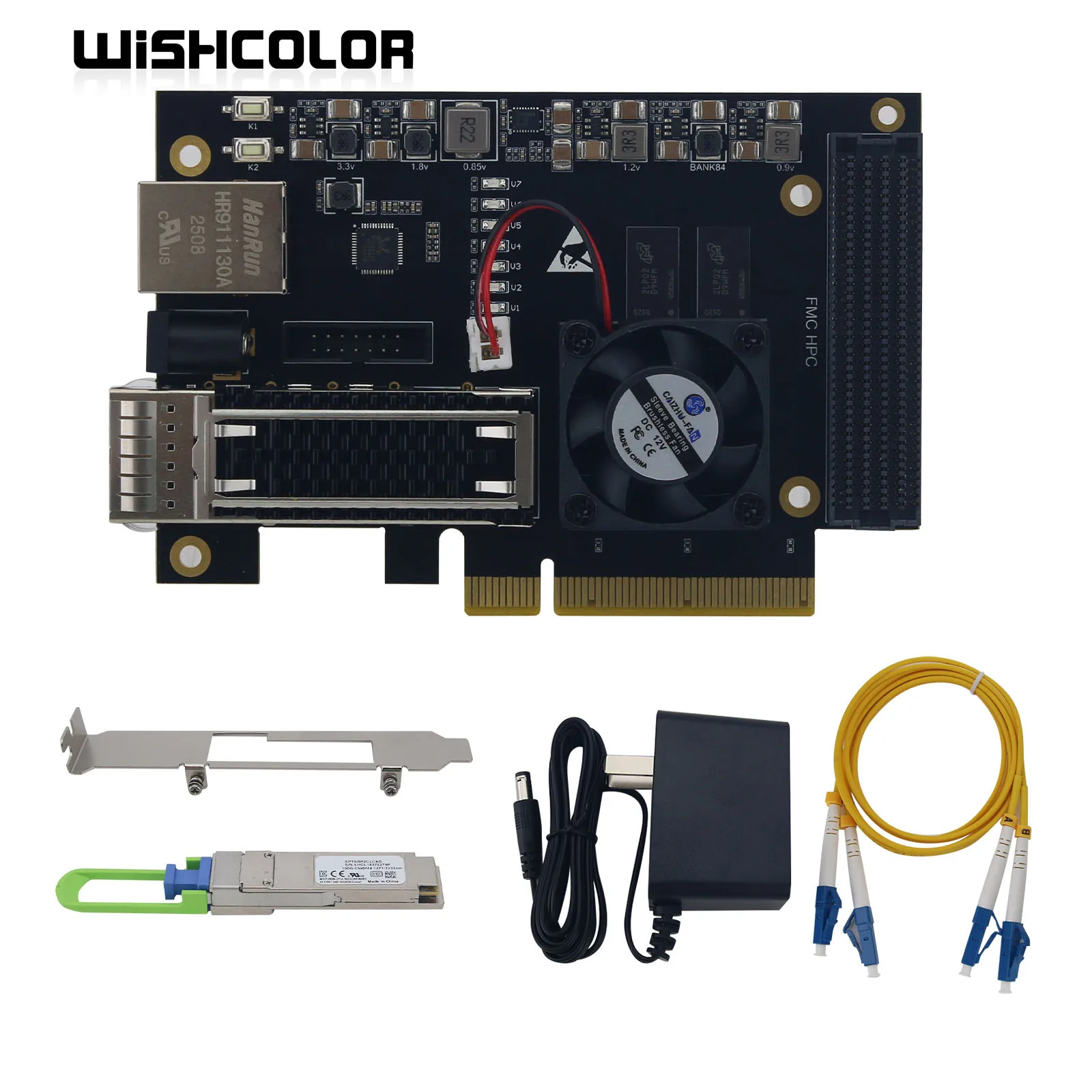HamGeek XCKU5P Development Board FPGA Core Board Onboard 128Mbit FLASH FMC QSFP28 100G Optic Port PCIE3.0