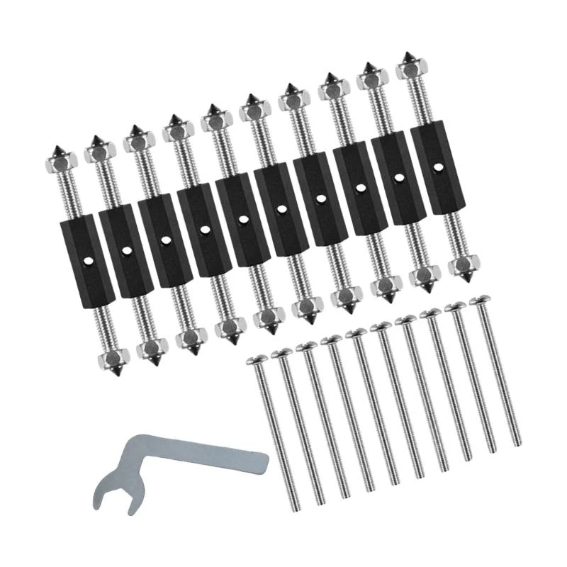 

652F 10Pcs Wall Socket Cassette Repairer Adjustable Cassette Screws Support Rod with Wrench Wall Switches Box Repair Device