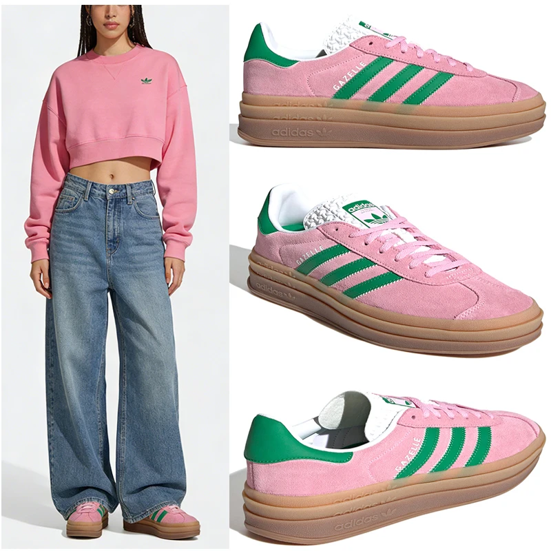 

Женские кроссовки Adidas GAZELLE BOLD W, классические кроссовки для скейтбординга, низкие повседневные кроссовки, удобные и легкие, IE0420