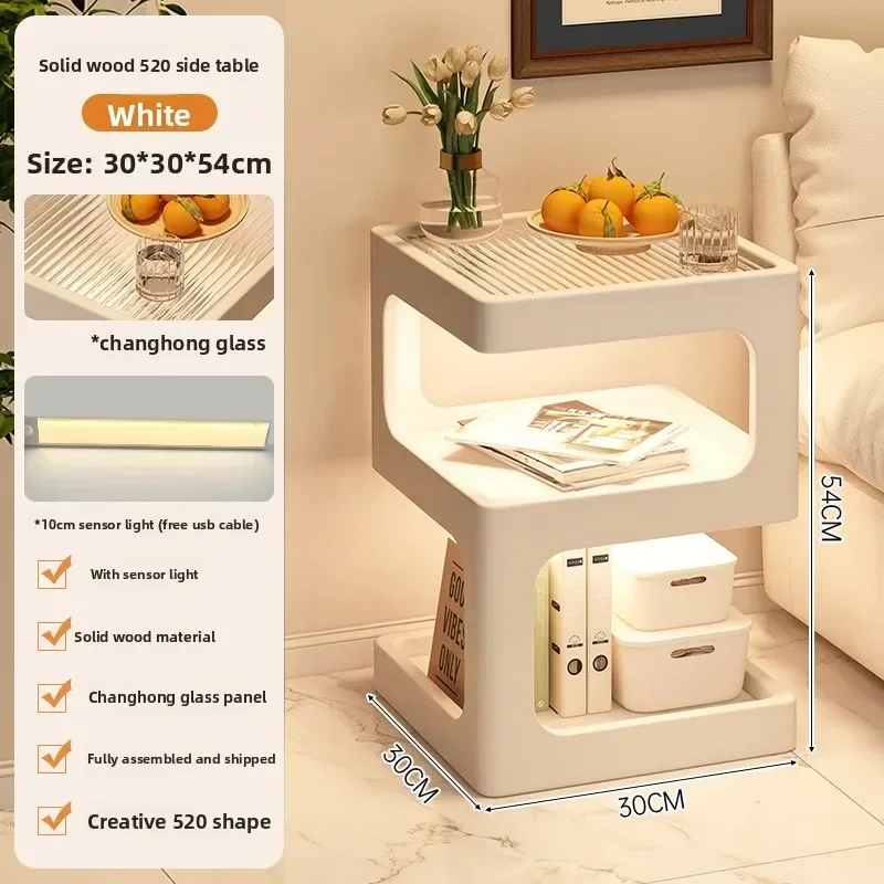 All Solid Wood Bedside Table Modern Simple Bedside Table A Few Light Luxury High-end Home Bedroom Bedside Storage Table  premium