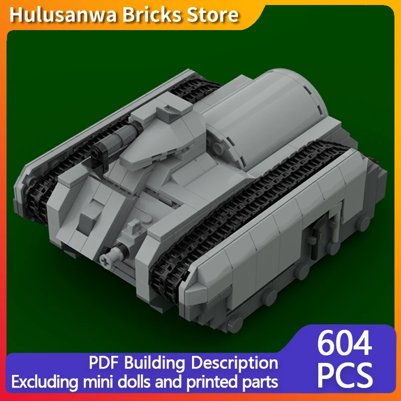 

Military Flame-Jet Heavy Tank Model MOC Building Bricks War Equipment Modular Technology Gift Holiday Assemble Children Toy Suit
