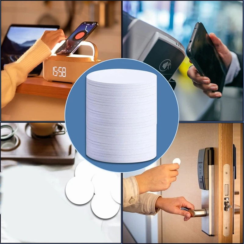 50PCS NTAG215 NFC Tags Adhesive NFC Cards Stickers with 215 Chip for Smart Home Access Control