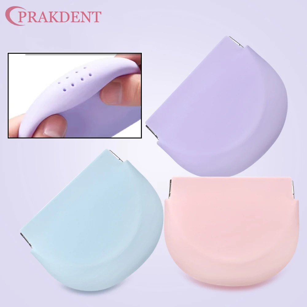 

Dental Silicone Denture Case Mouth Guard Container Denture Case Retainer Storage Box Sealed Braces Box Oral Hygiene Supplies 1pc