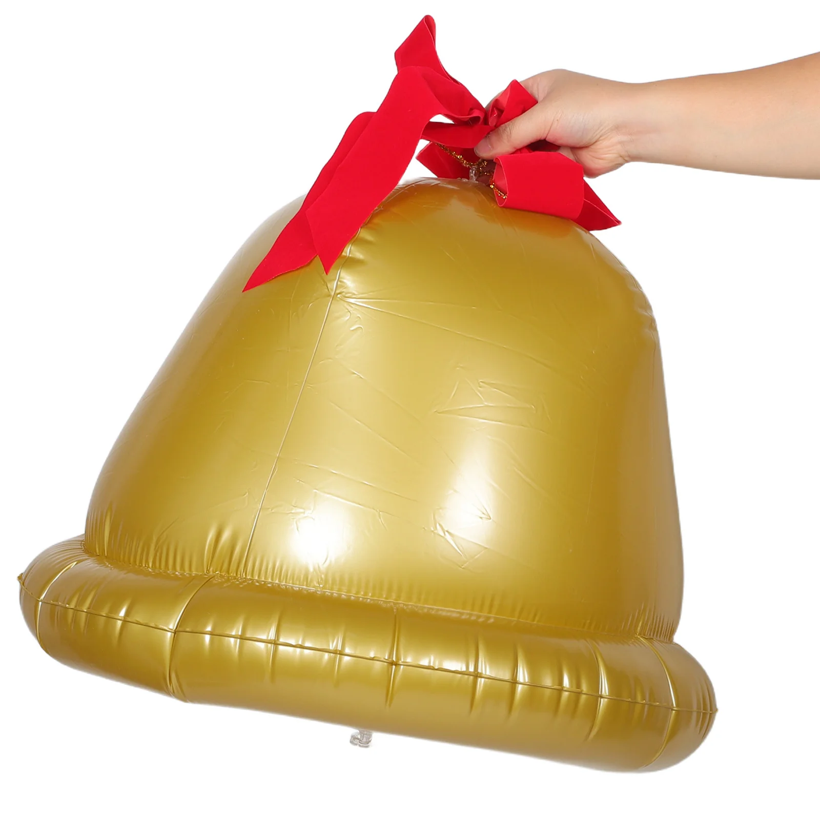 

Festive Inflatable Christmas Bell Ornament Giant Jingle Bell with Bow for Outdoor Indoor Holiday Decor Yard Porch Garden Xmas