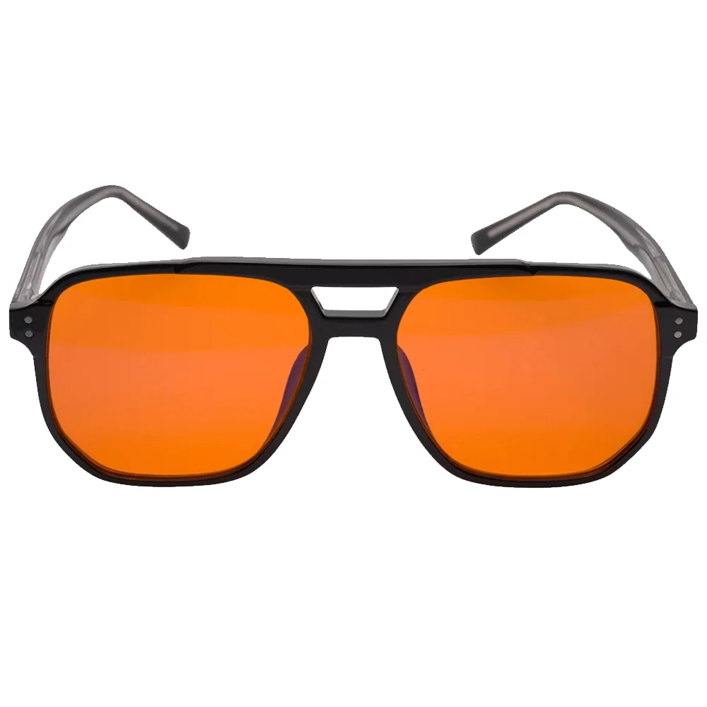 Red Lens 100% Blue Light Blocking Eyewear 100% Green Light Glasses Sleep Better Orange Amber Computer Glasses