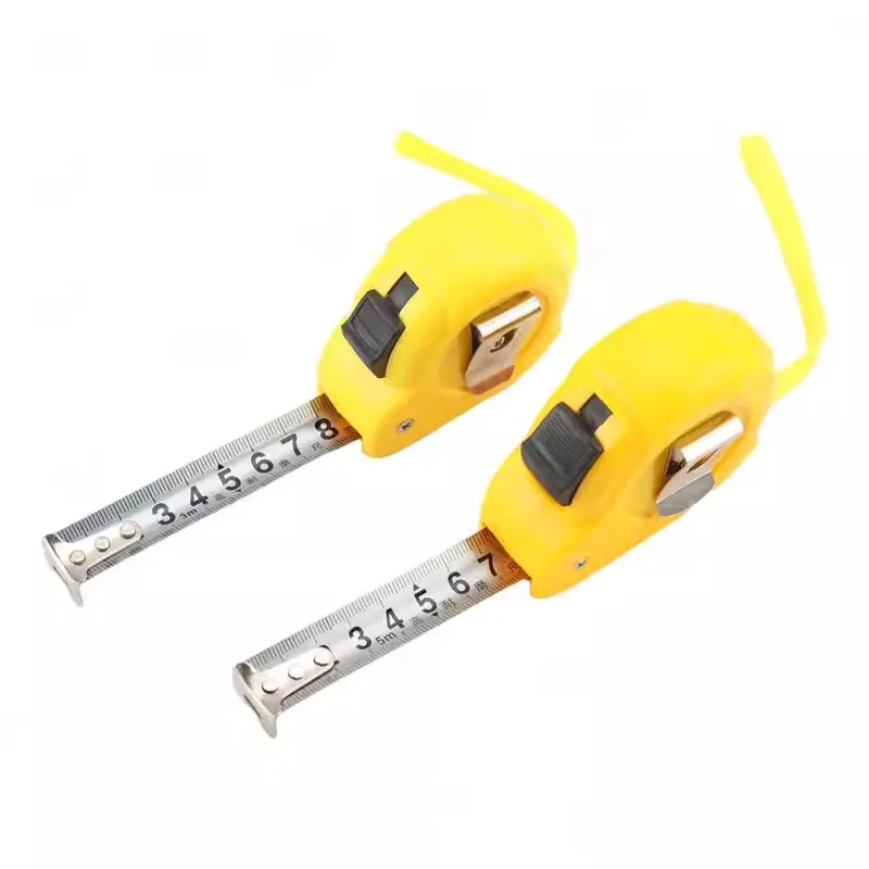 for Precision telescopic tape measure 3 m 5 m bright yellow shell double control fixed position to measure various product sizes