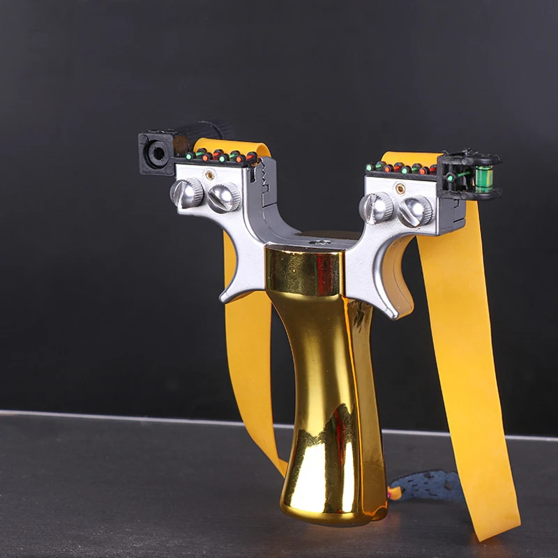 Outdoor Portable EDC No Binding Fast Flattening Leather Horizontal Aiming Infrared Laser Camping Shooting Slingshot