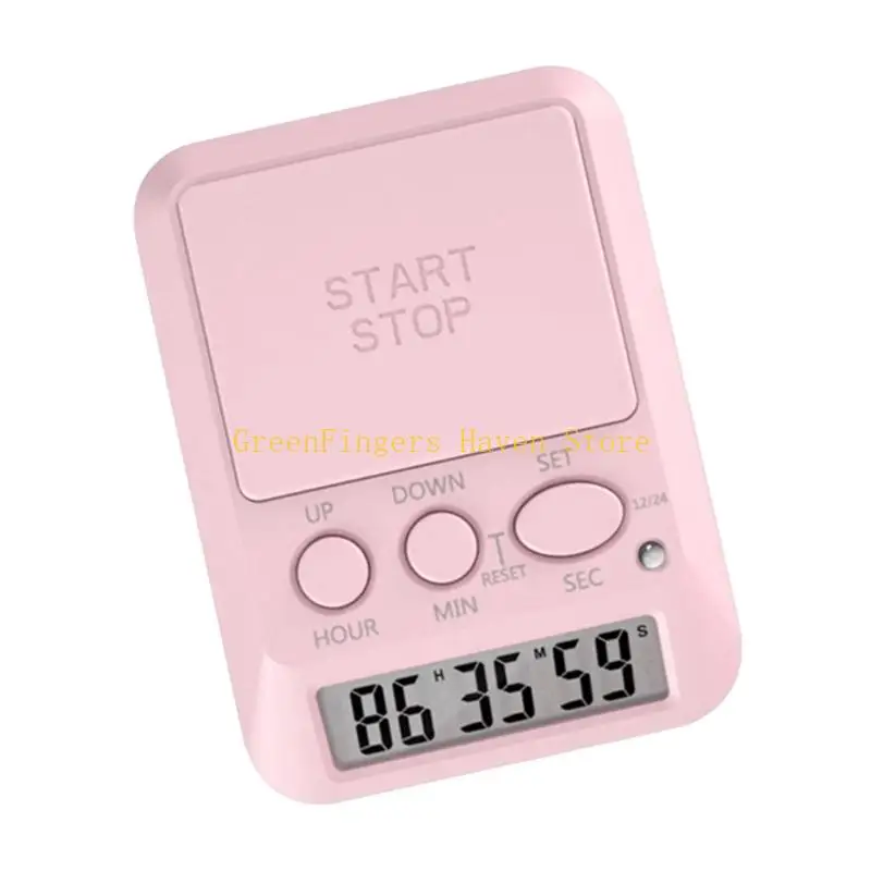 F68D Digital Countdowns Timer with Large LCD Screen Plastic for Kitchen Gyms & Office