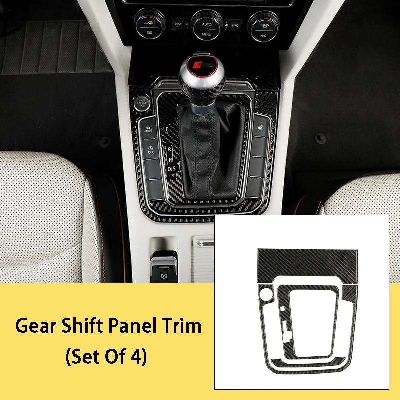 Carbon Fiber Texture Gear Panel Cover Interior Trim Sticker Decoration Style Car Accessories For Volkswagen New CC ARTEON 2019