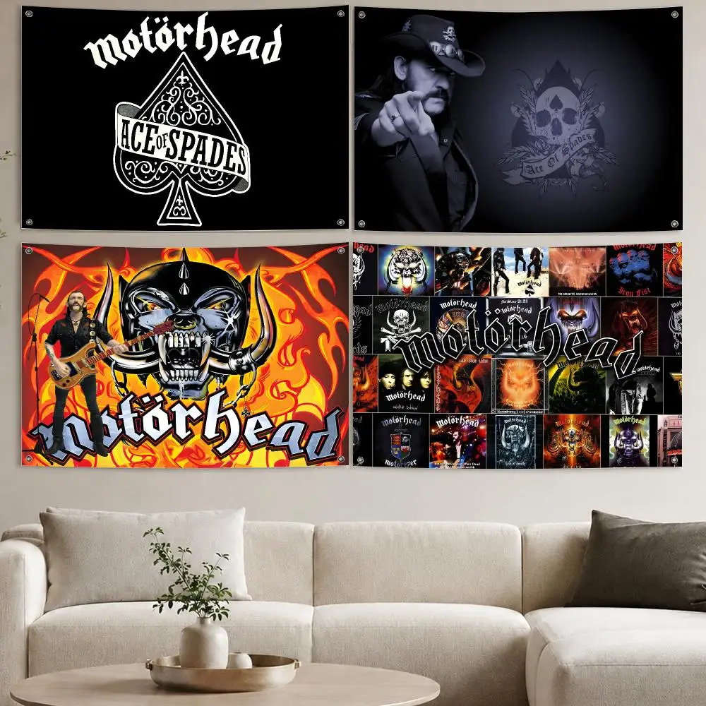 Motorhead Flags Aesthetic Wall Tapestry Printed Wall Hanging Living Room Party Outdoor Decor