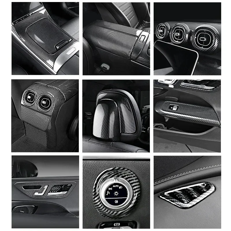 For Mercedes Benz A GLA CLA Class W176 W117 2013-2019 ABS Carbon Fiber Available Dashboard Decoration Central Console Panel