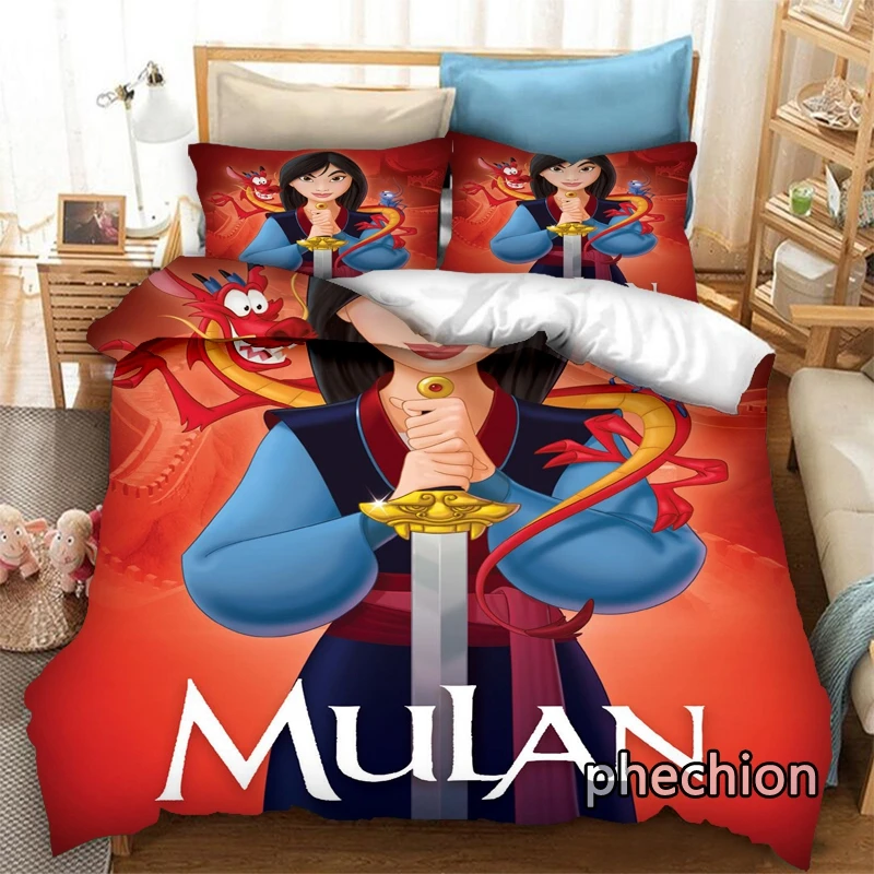 phechion Mulan 3D Print Bedding Set Duvet Covers Pillowcases One Piece Comforter Bedding Sets Bedclothes Bed K344