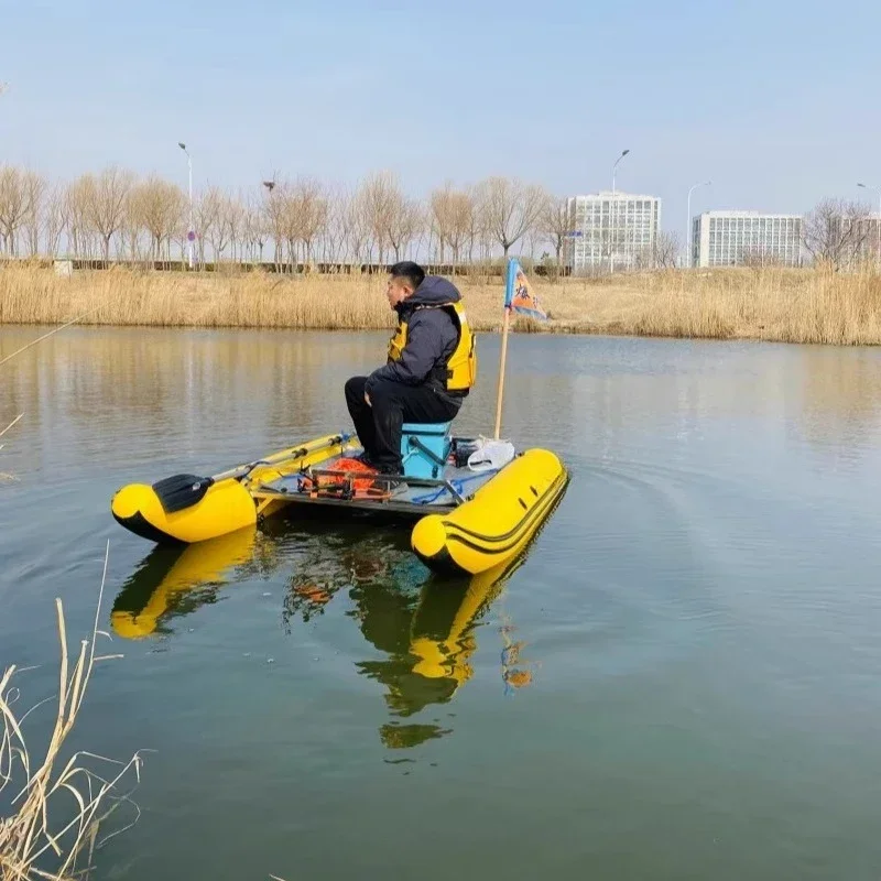 المحمولة نفخ قارب عائم مزدوج سبائك الألومنيوم قارب الصيد طوف