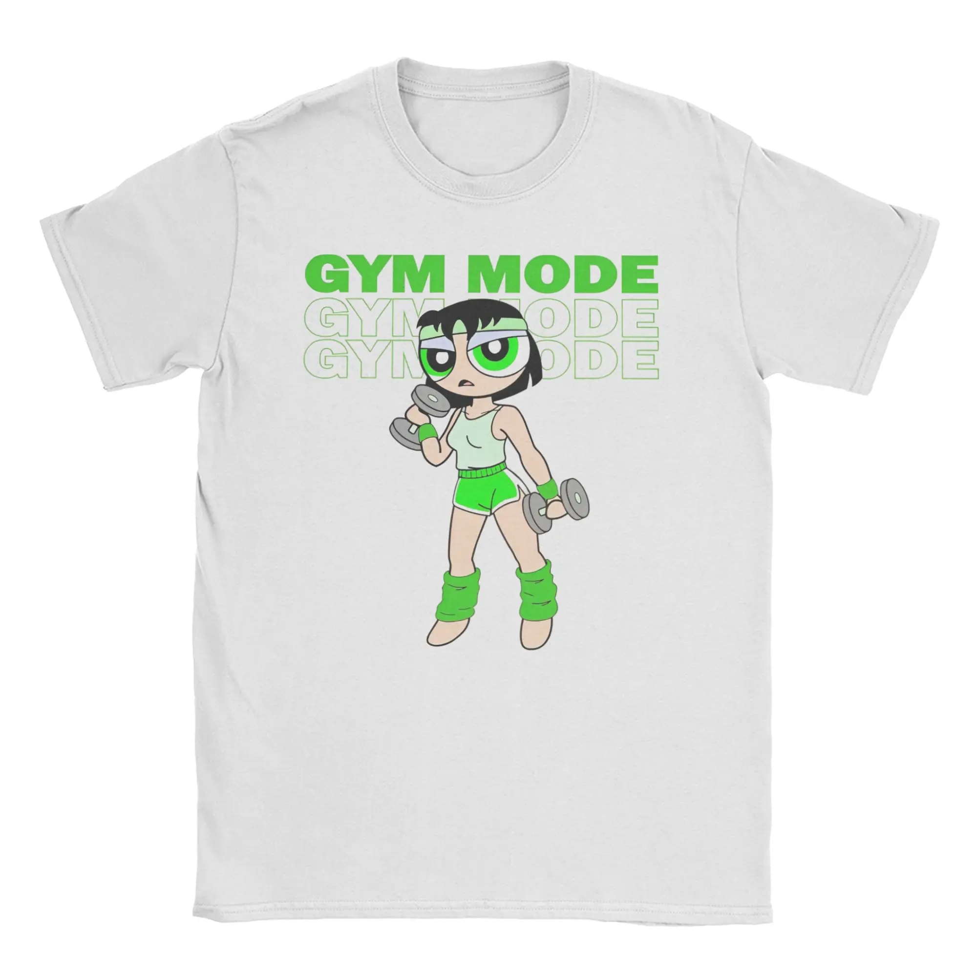 

Buttercup GYM Powerpuff Cartoon Graphic Printing T Shirt for Men Women 100% Cotton Tee Shirt Clothing