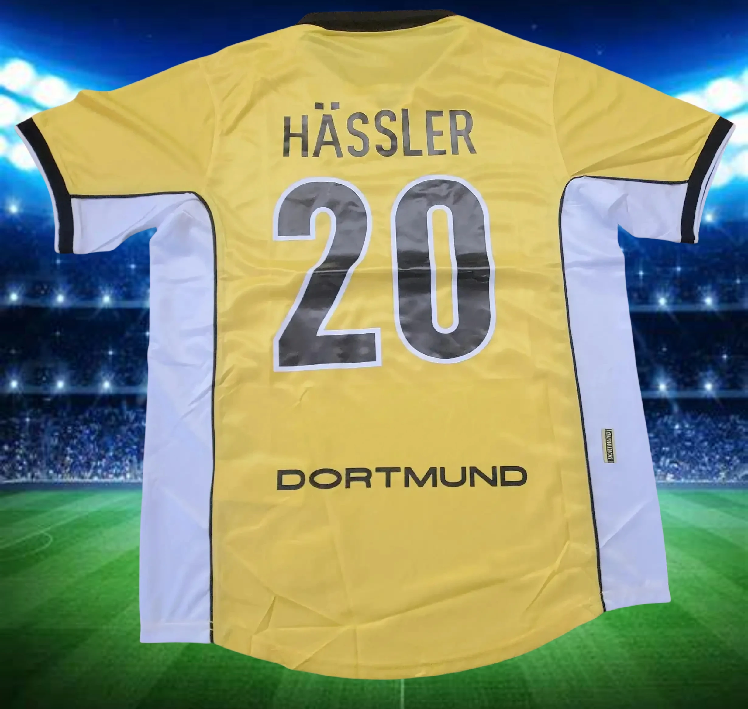 Sommer Herren Dortmund 1998 Hässler 20 Retro-Fußballtrikot, Trikot, Fußball, Fußball, Motorradtrikot, Erwachsene, atmungsaktiv, schnell trocknend