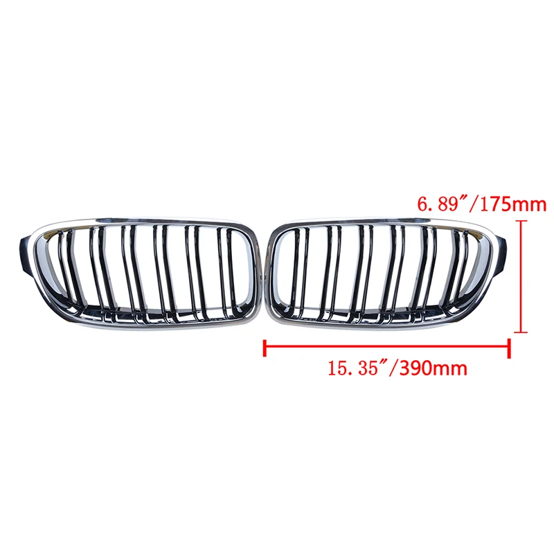 Rhyming Front Kidney Grill Black/Chrome Plating Racing Grille Fit For BMW 3 Series F30 F31 F35 2012-2019 Sedan Car Accessories
