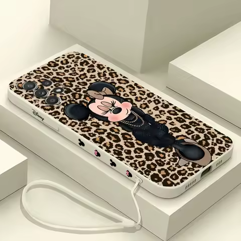 Disney Brown Leopard Print Case for Samsung Galaxy A33 A12 A52 A15 A14 A54 A11 A53 A13 A32 A22 A23 A34 A25 A24 A42 A21s Cover