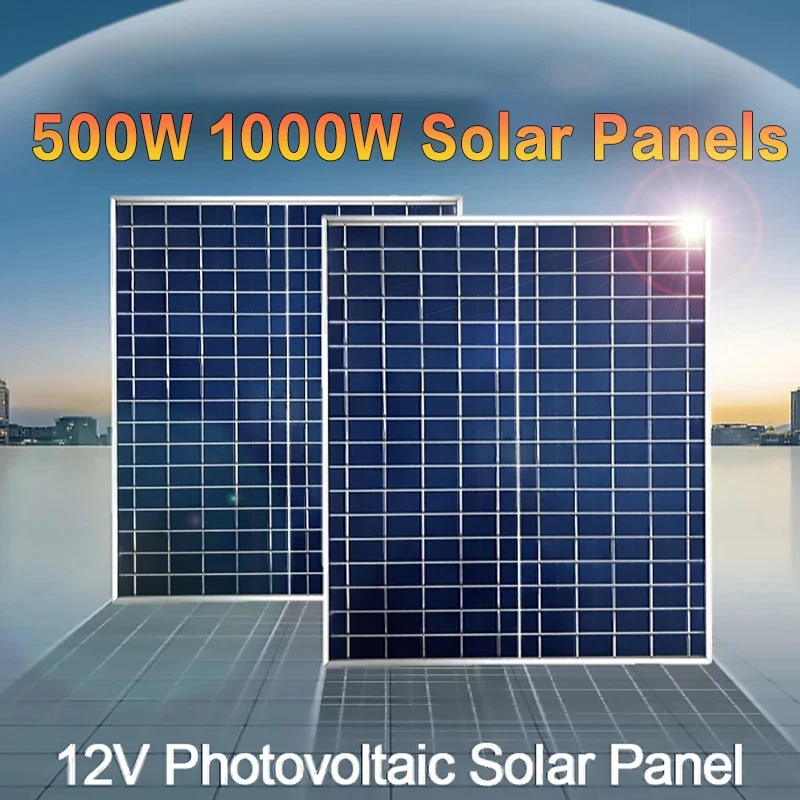 1000W 500W 12V Photovoltaik-Solarpanel-Set mit 100A Regler, Solarladegerät, geeignet für schnelles Laden von Batterien in Häusern/Camping/Wohnmobilen