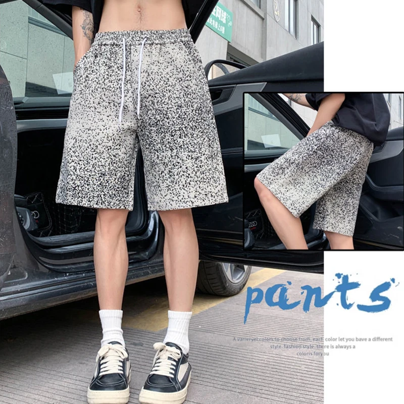 

Модные мужские повседневные шорты в стиле High Streetwear, свободные брюки до колена, летние молодежные пляжные шорты-джоггеры 2026 года, спортивные брюки