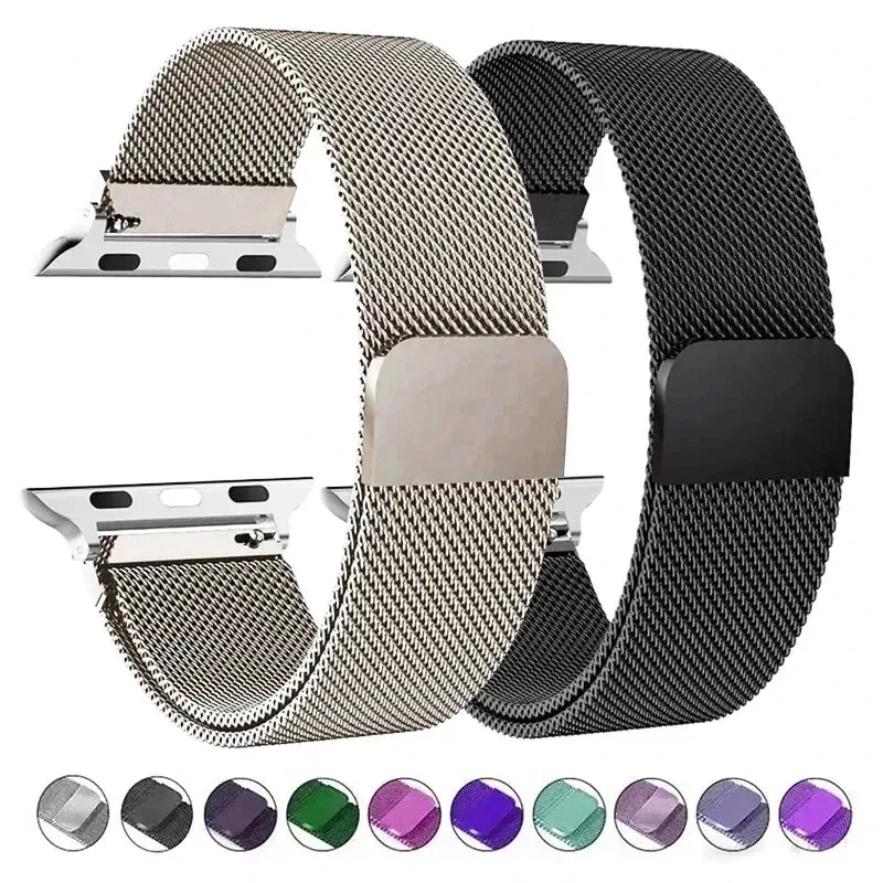 Milanese Loop Band For Apple Watch Strap Ultra 49mm 45mm 44mm 42mm Metal Wristband Bracelet iWatch 3 4 5 6 7 8 9 SE Starlight