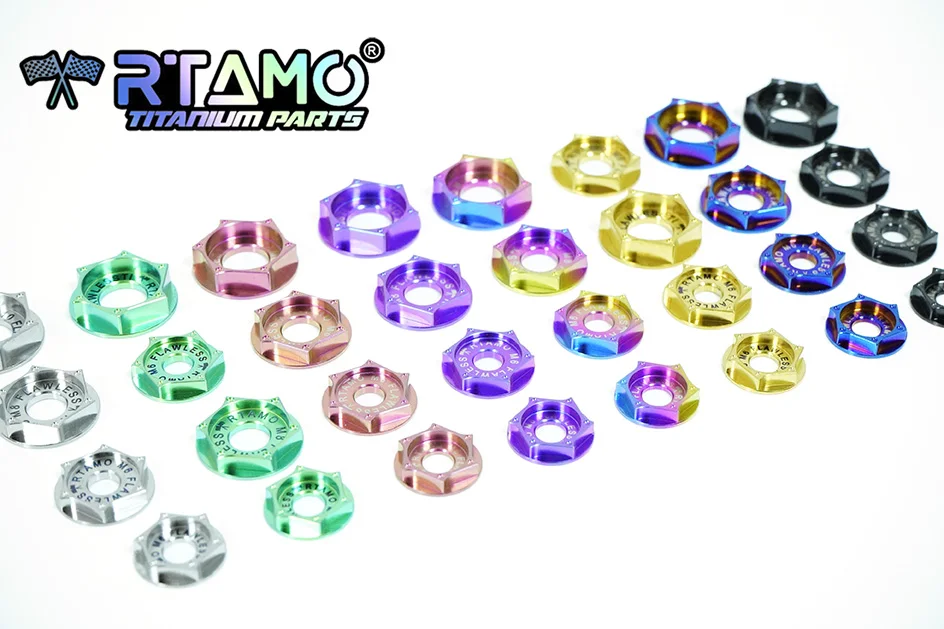 RTAMO Gr5 Titan-Unterlegscheibe M6 M8 M10 Dichtung Universal für Motorrad Fahrrad Modifizierte hochfeste Unterlegscheibe – Detail 1