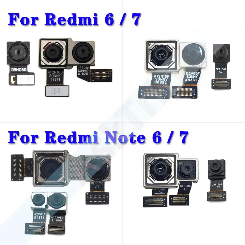 Aiinant Camera Flex For Xiaomi Redmi Note 6 6A 7 7A Pro Plus Small Front / Main Big Back Rear Camera Module Ribbon Flex Cable