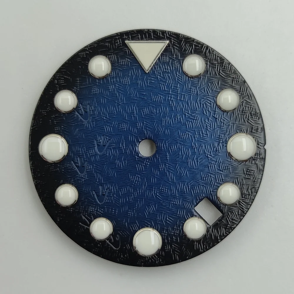 25.8 مللي متر الأزرق التدرج عادية/أزياء نمط ساعة الوجه استبدال جزء ل 3.8 NH35 NH36 حركة 3ATM مقاومة للماء