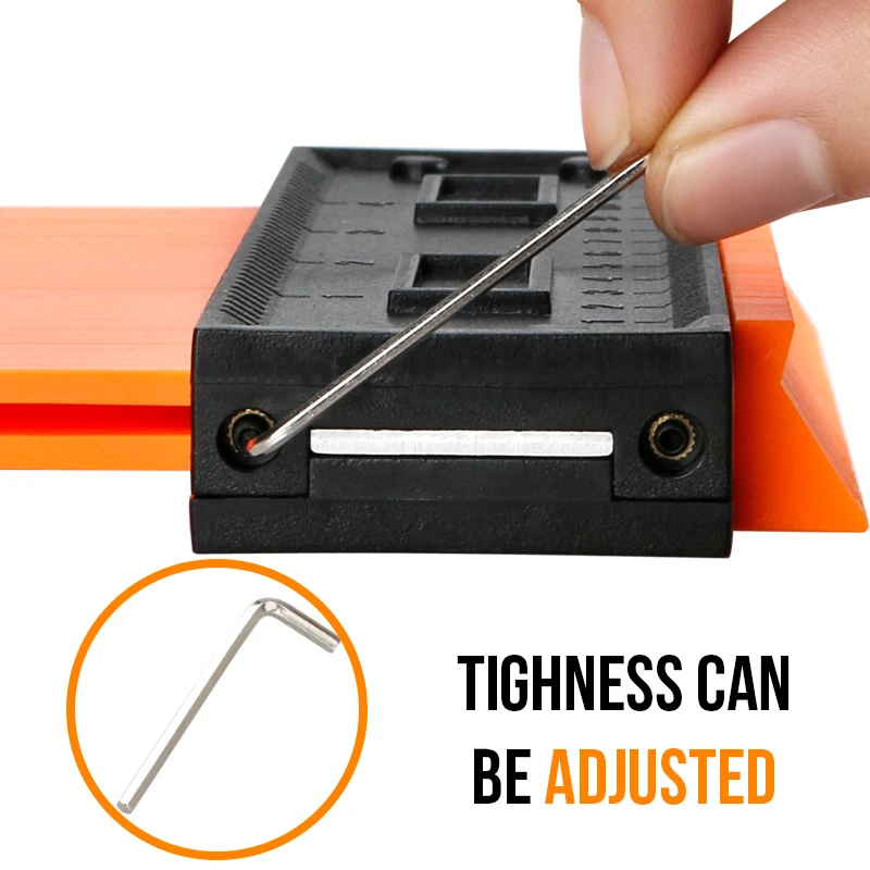 ล็อคโลหะผสม Contour Profile วัดลามิเนต Edge Shaping ไม้วัดไม้บรรทัด ABS Contour Gauge Duplicator 5/6/10นิ้ว