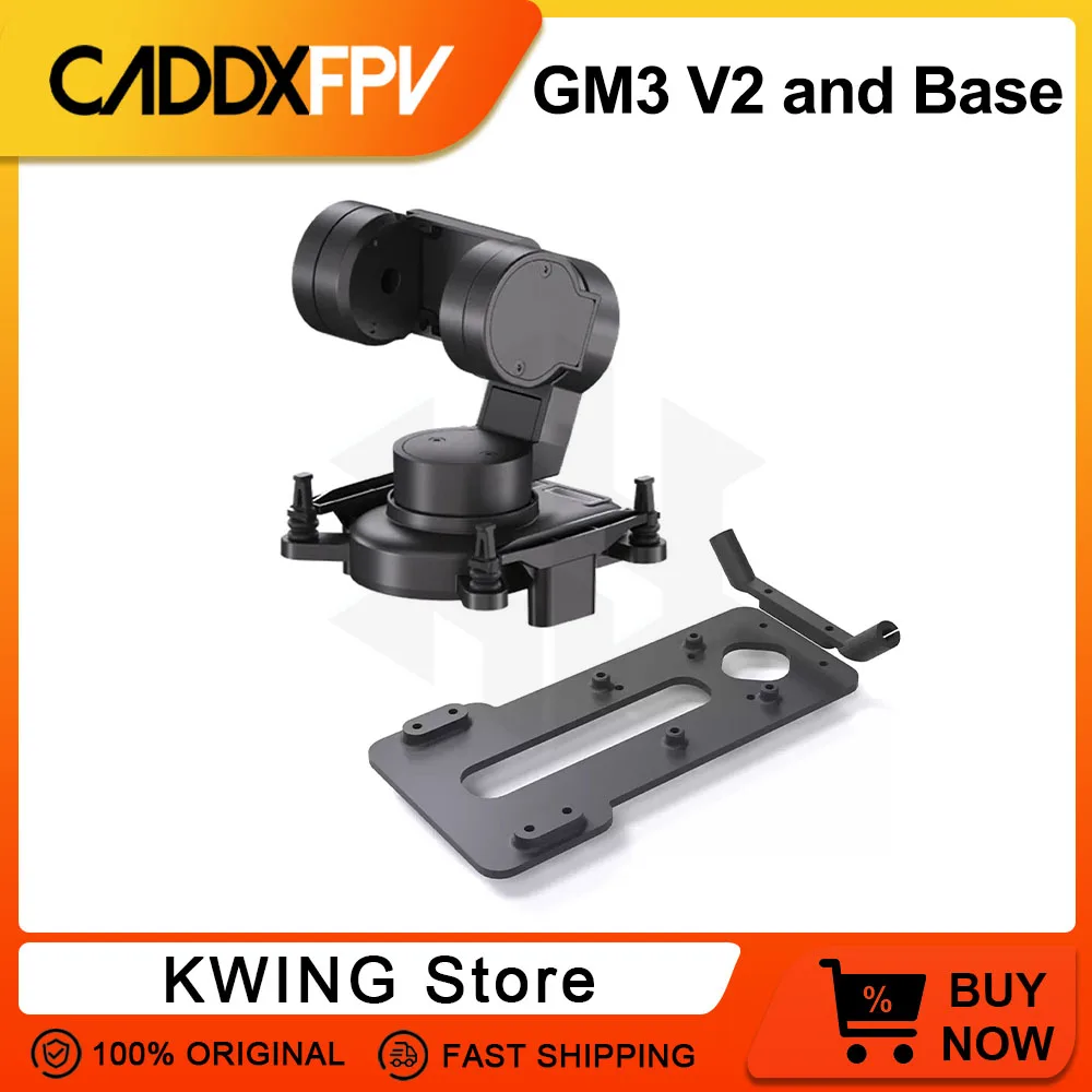CADDX GM3 V2 Gimbal 3Axis FPV Gimbal Head Track with 3D Printed Mounting Base For RC Car RC Boat Fixd-wing Aircraft
