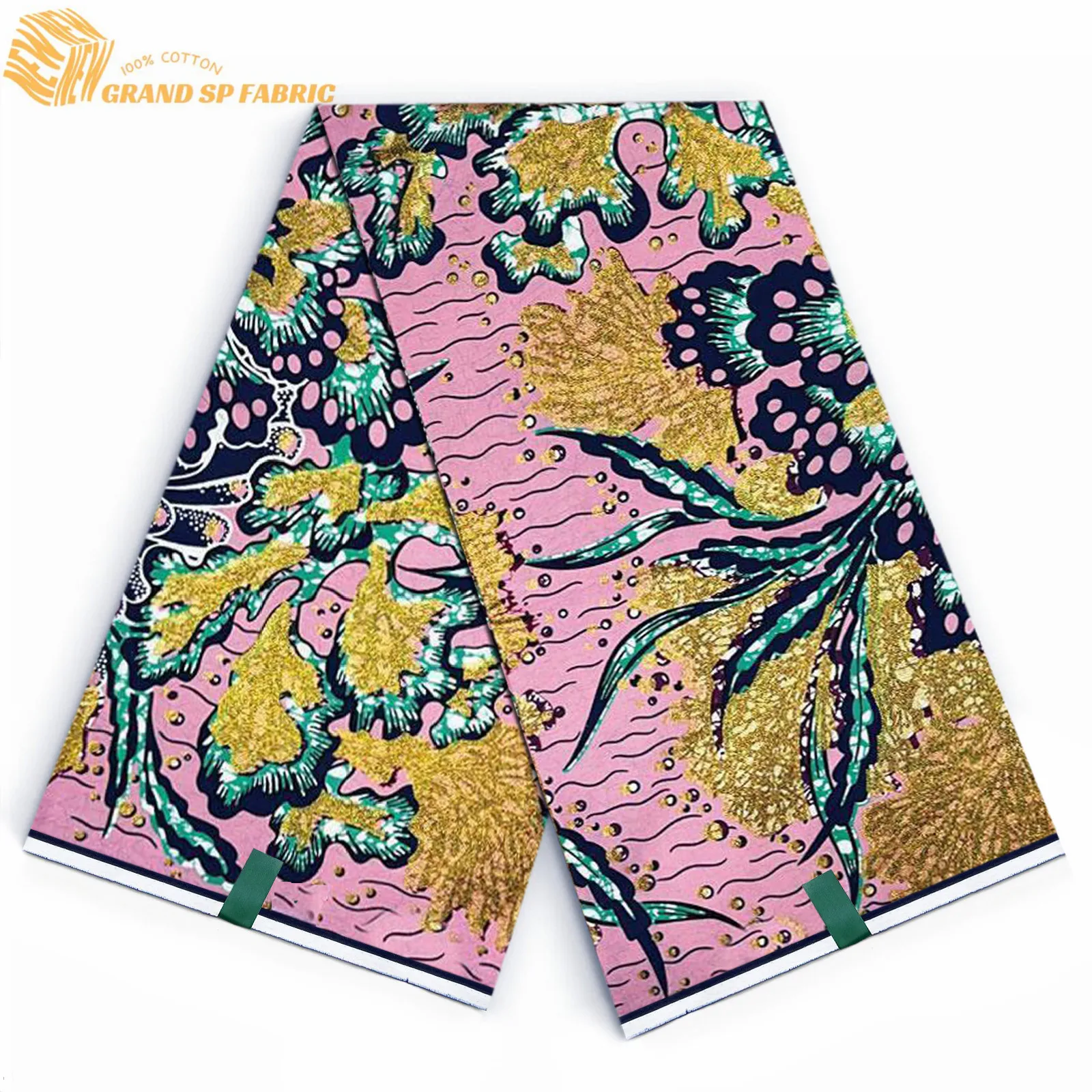 Grand Super Fabric 100% Cotton African Wax Fabric High Quality Wax Print Ankara Fabric For Sewing 6yards Women Fabric VY1238