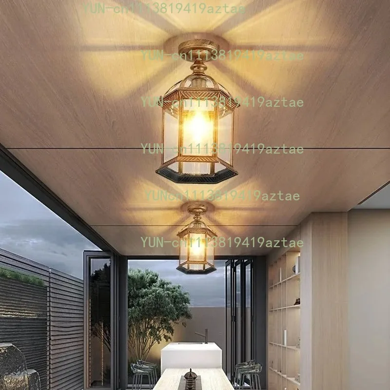 Outdoor chandelier waterproof outdoor simple solar light garden balcony ceiling light gazebo courtyard pavilion chandelier
