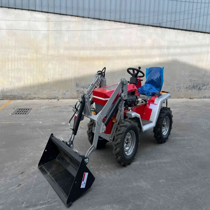 Garden Land Work Wheel Tractor Free Shipping, Mini Wheel Type Matching Loader, Lawn Mower, Bulldozer, Rotary Tiller Attachments