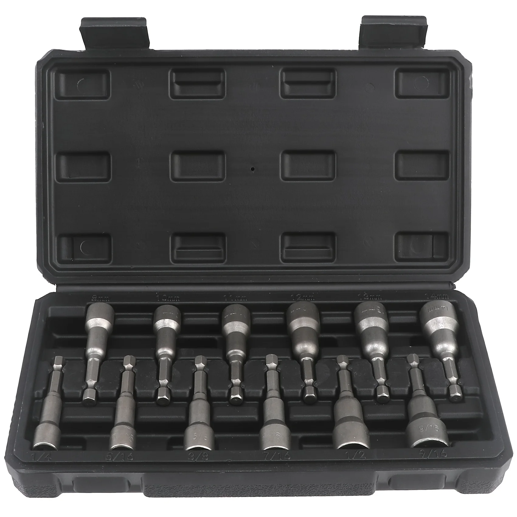 

12/16 Piece Magnetic Nut Driver Set - Premium Impact Power Hex Nut Driver Drill Bit Master Kit, SAE & Metric