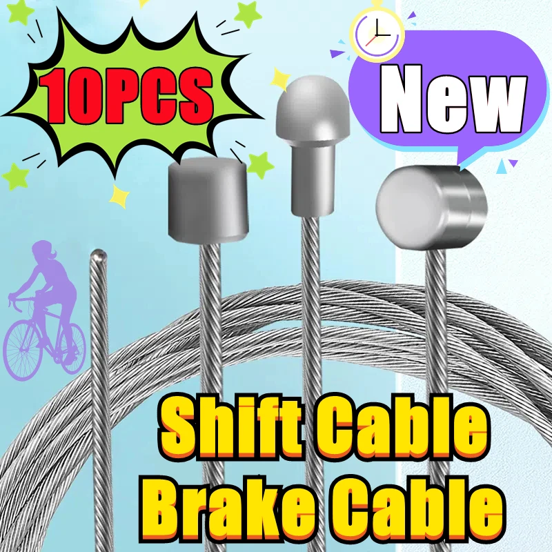 Newest 10-1PC 2M MTB Bicycle Brake Line Bicycle Speed Line Fixed Gear Shifter Gear Brake Cable Set Core Inner Wire MTB Road Bike